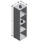 FMD Standing Shelf with 4 Compartments Concrete Grey