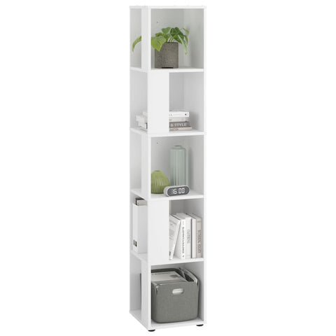 FMD Corner Shelf with 10 Side Compartments White