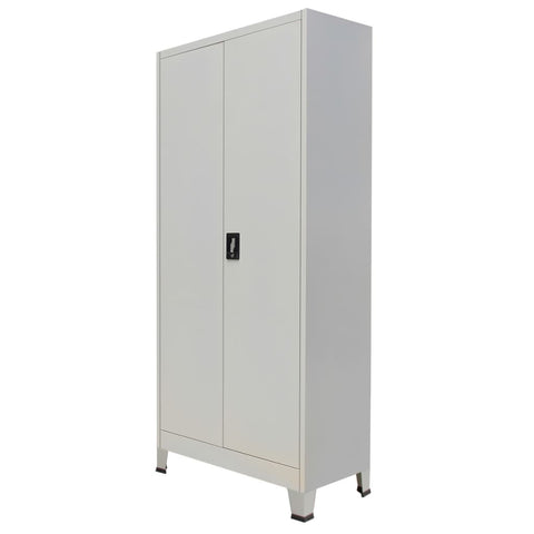 vidaXL Office Cabinet with 2 Doors Steel 90x40x180cm Grey
