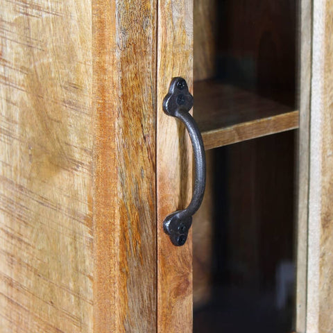 vidaXL Vanity Cabinet with Mirror and 2 Side Cabinets Solid Mango Wood
