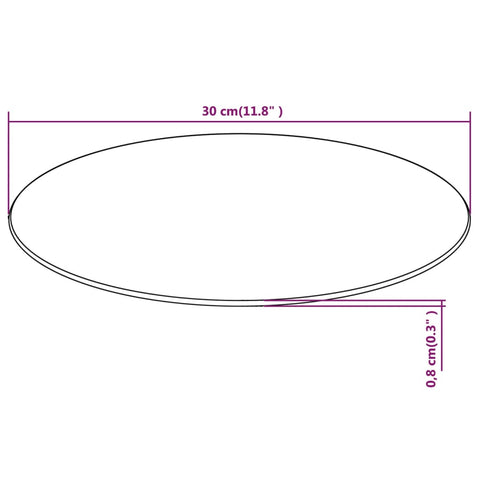 vidaXL Table Top Tempered Glass Round 300 mm