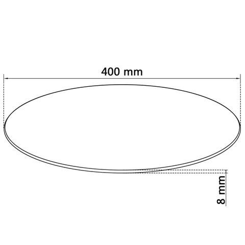 vidaXL Table Top Tempered Glass Round 400 mm