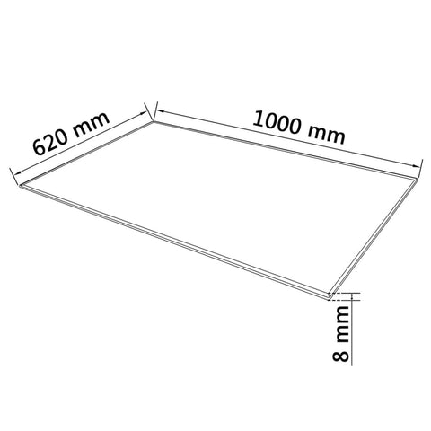 vidaXL Table Top Tempered Glass Rectangular 1000x620 mm