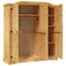 vidaXL Wardrobe Mexican Pine Corona Range 3 Doors