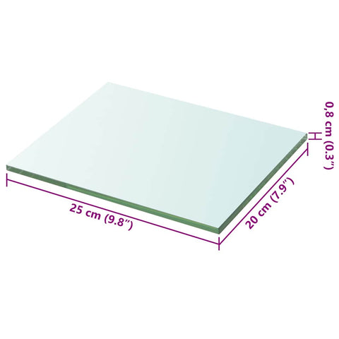 vidaXL Shelf Panel Glass Clear 20x25 cm