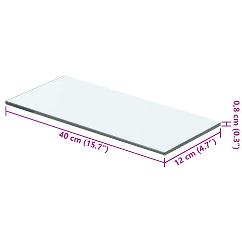 vidaXL Shelf Panel Glass Clear 40x12 cm