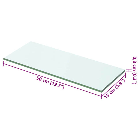 vidaXL Shelf Panel Glass Clear 50x15 cm