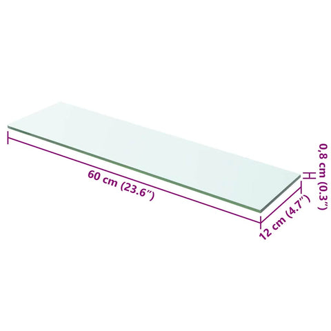 vidaXL Shelf Panel Glass Clear 60x12 cm