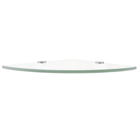 vidaXL Corner Shelf with Chrome Supports Glass Clear 35x35 cm
