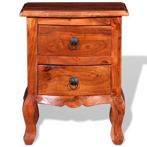vidaXL Nightstands with Drawers 2 pcs Solid Acacia Wood
