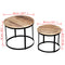 vidaXL Two Piece Coffee Table Set Rough Mango Wood Round 40 cm/50 cm