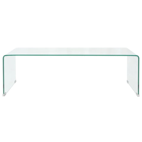 vidaXL Coffee Table Tempered Glass 98x45x30 cm Clear