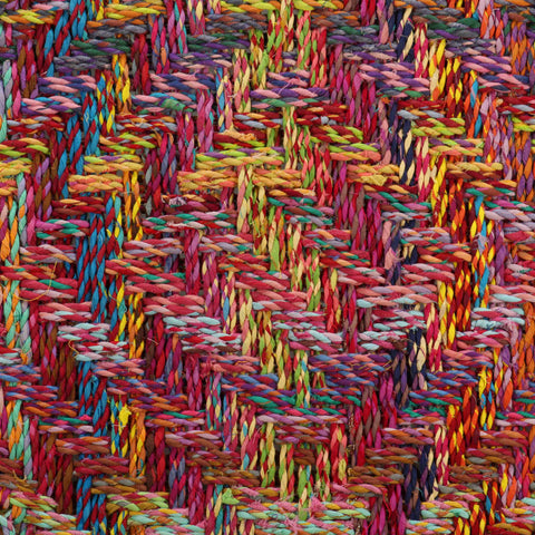 vidaXL Coffee Table Set 2 Pieces Chindi Weave Details Multicolour