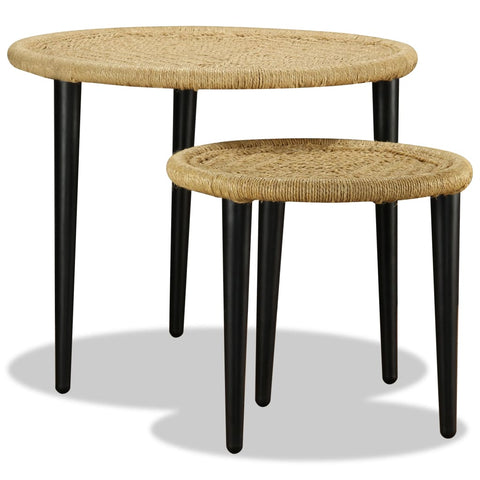 vidaXL Coffee Table Set 2 Pieces Natural Jute
