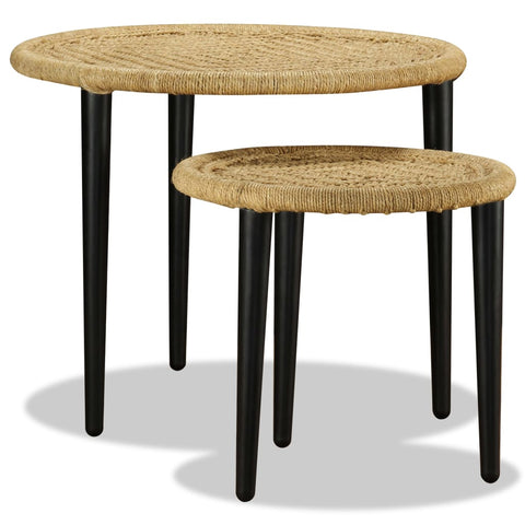 vidaXL Coffee Table Set 2 Pieces Natural Jute