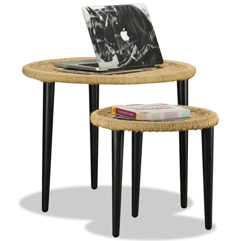 vidaXL Coffee Table Set 2 Pieces Natural Jute