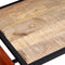 vidaXL Coffee Table with Genuine Leather Magazine Holder 110x50x45 cm