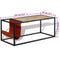 vidaXL Coffee Table with Genuine Leather Magazine Holder 110x50x45 cm
