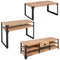 vidaXL Three Piece Living Room Furniture Set Solid Acacia Wood
