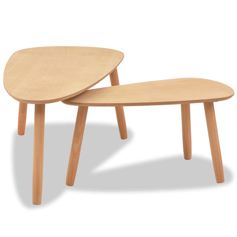 vidaXL Coffee Table Set 2 Pieces Solid Pinewood Brown