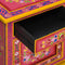 vidaXL Bedside Cabinet Solid Mango Wood Pink Hand Painted