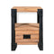 vidaXL Nightstand Solid Acacia Wood Steel 40x30x54 cm
