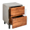 vidaXL Nightstand Concrete Solid Acacia Wood 40x30x50 cm