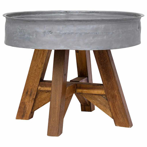 vidaXL Coffee Table Mixed Recycled Wood 60x45 cm Silver
