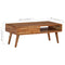 vidaXL Coffee Table Solid Wood with Carved Drawer 100x50x40 cm