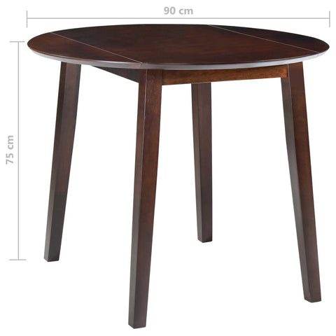 vidaXL Drop-leaf Dining Table Round MDF Brown