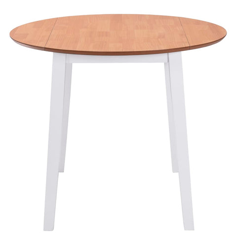 vidaXL Drop-leaf Dining Table Round MDF White