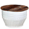 vidaXL Coffee Table Solid Reclaimed Wood White Barrel Shape