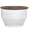 vidaXL Coffee Table Solid Reclaimed Wood White Barrel Shape