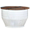vidaXL Coffee Table Solid Reclaimed Wood White Barrel Shape