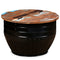 vidaXL Coffee Table Solid Reclaimed Wood Black Barrel Shape
