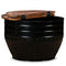 vidaXL Coffee Table Solid Reclaimed Wood Black Barrel Shape