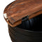 vidaXL Coffee Table Solid Reclaimed Wood Black Barrel Shape