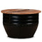 vidaXL Coffee Table Solid Reclaimed Wood Black Barrel Shape