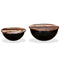 vidaXL Coffee Table Set 2 Pieces Solid Reclaimed Wood Black Bowl Shape