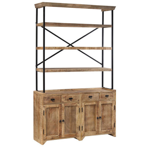 vidaXL Sideboard with Shelves Solid Mango Wood 120x35x200 cm