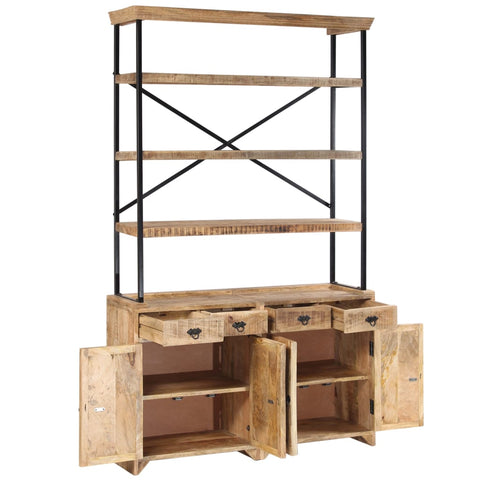 vidaXL Sideboard with Shelves Solid Mango Wood 120x35x200 cm