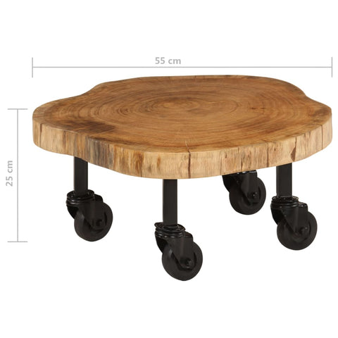 vidaXL Coffee Table Solid Acacia Wood 60x55x25 cm
