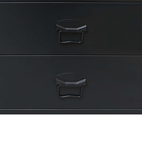 vidaXL Chest of Drawers Metal Industrial Style 78x40x93 cm Black