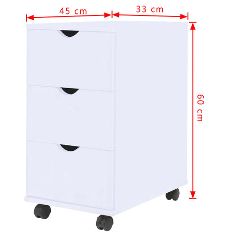vidaXL Drawer Unit 45x33x60 cm White