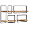vidaXL Wall Shelf Set 5 Pieces Solid Acacia Wood and Steel