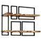 vidaXL Wall Shelf Set 5 Pieces Solid Acacia Wood and Steel