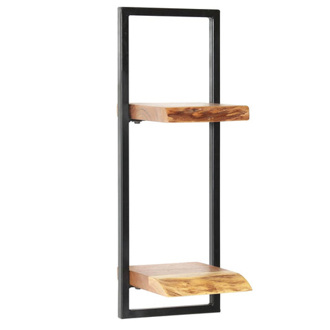 vidaXL Wall Shelf Set 5 Pieces Solid Acacia Wood and Steel