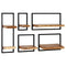 vidaXL Wall Shelf Set 5 Pieces Solid Acacia Wood and Steel