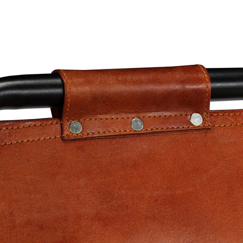 vidaXL Bar Set 3 Pieces Solid Reclaimed Wood and Genuine Goat Leather