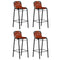 vidaXL Bar Set 5 Pieces Solid Reclaimed Wood and Genuine Goat Leather